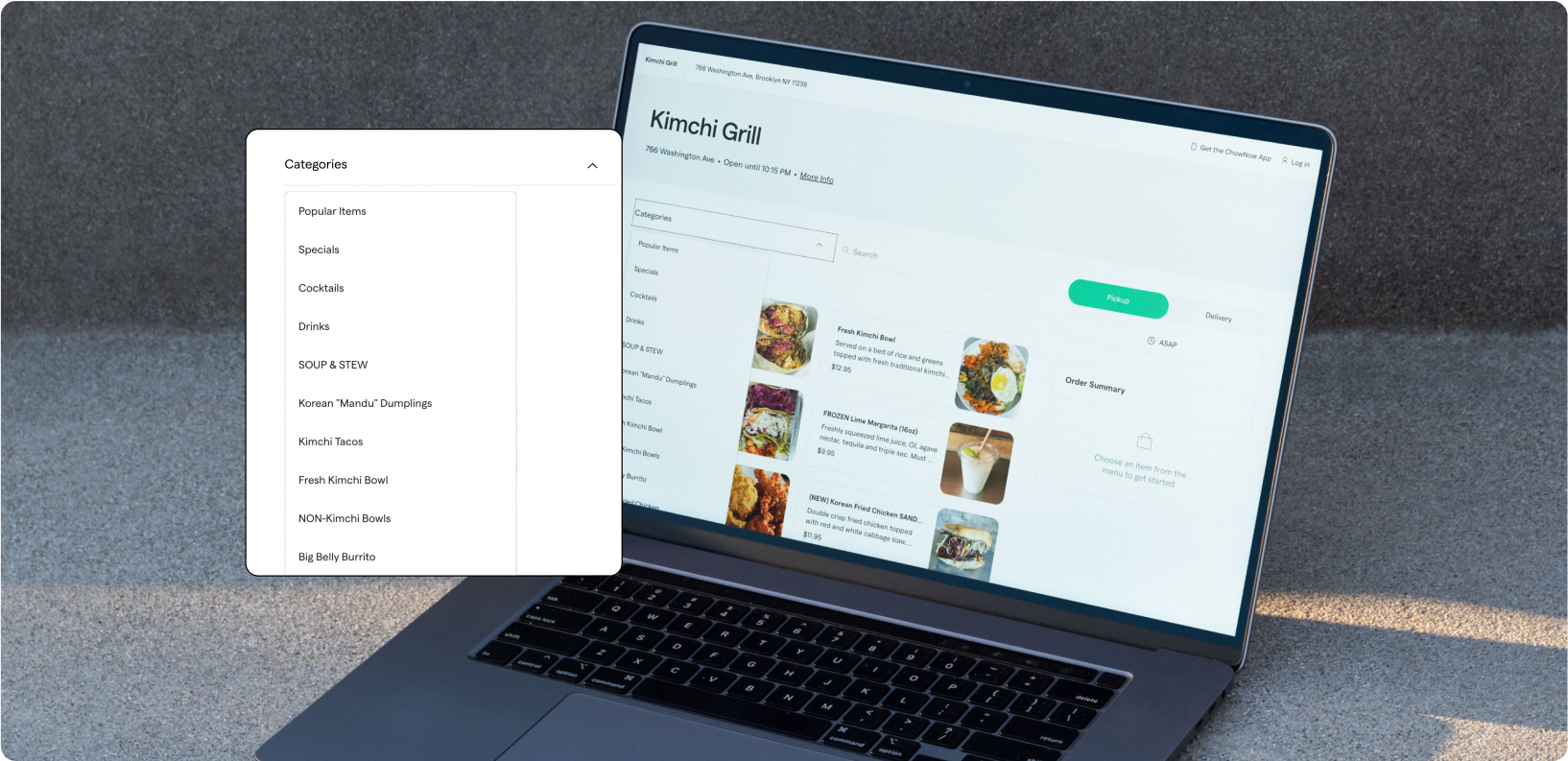 Kimchi Grill online menu categories