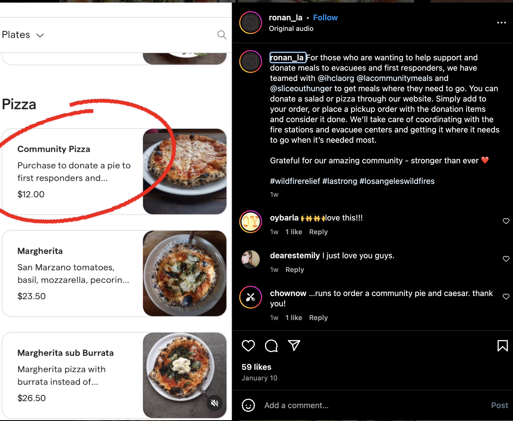 Ronan Instagram post screenshot