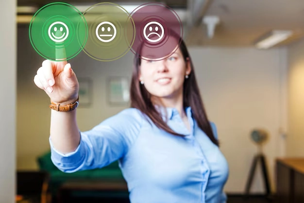 person selecting customer experience button