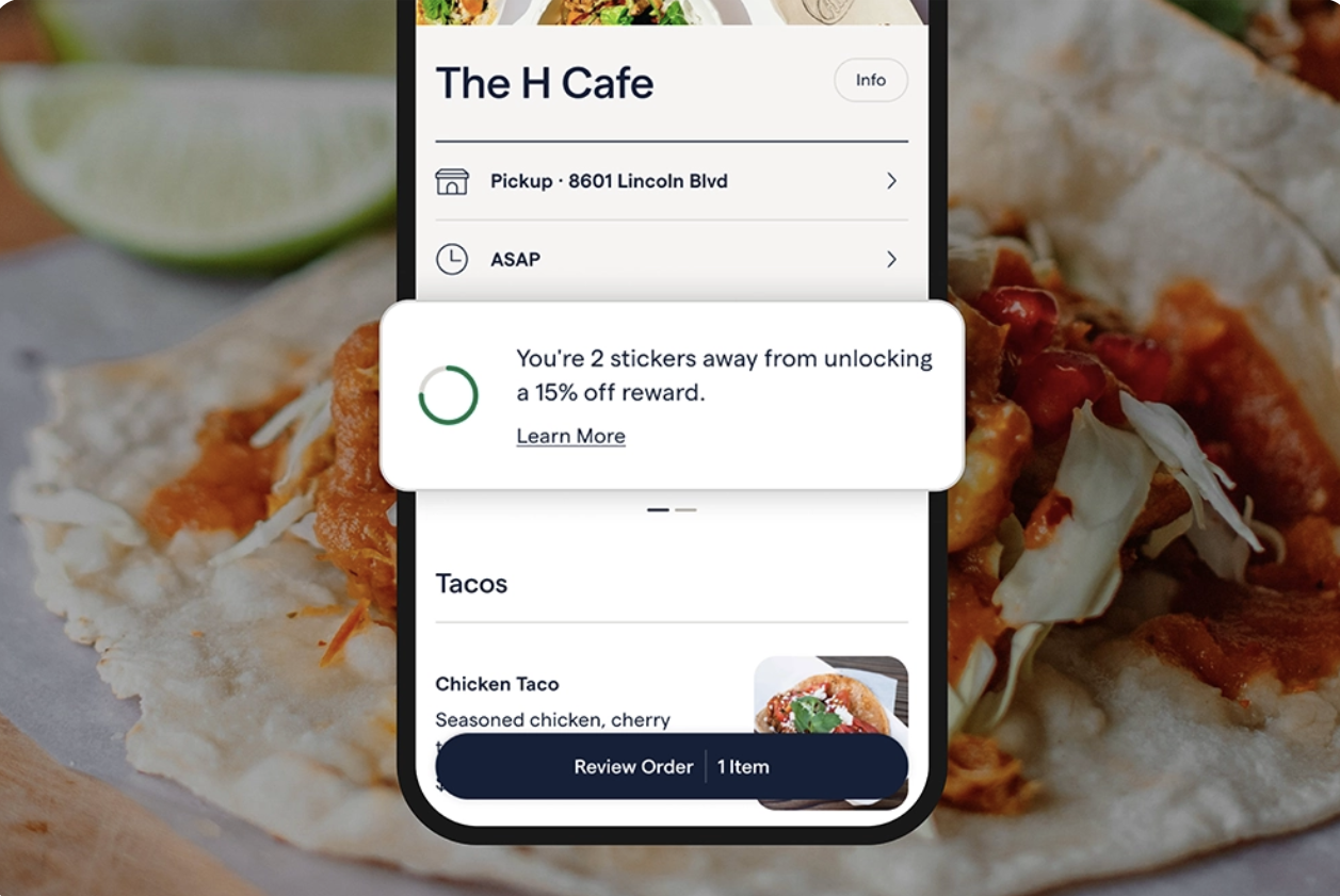 screenshot showing rewards program progress