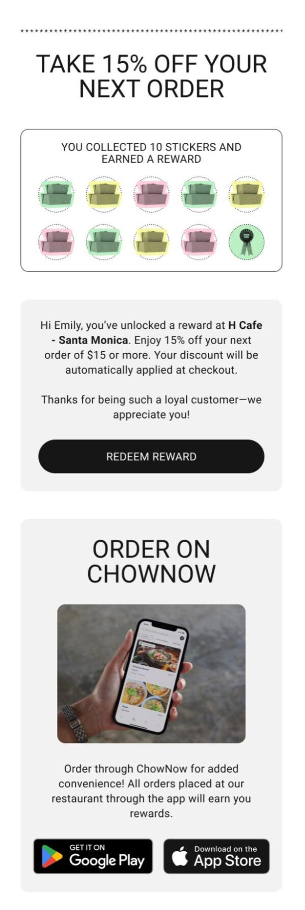 loyalty email example