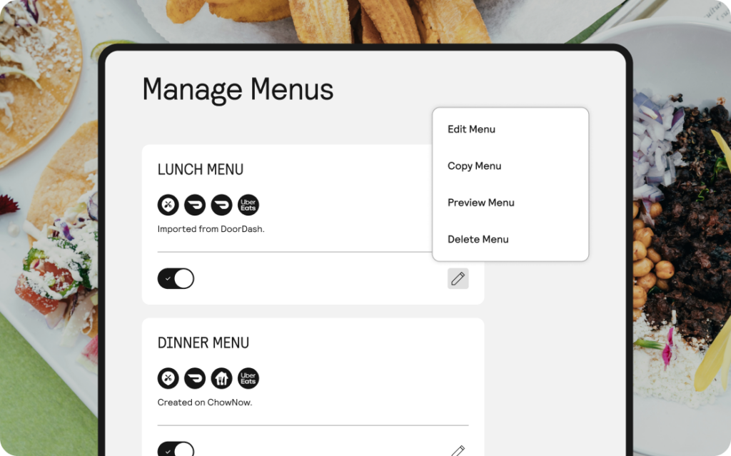 menu management software