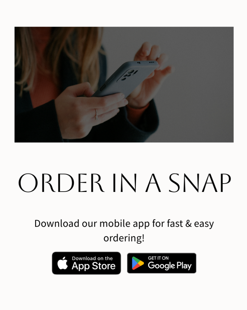 restaurant website example showing app CTA