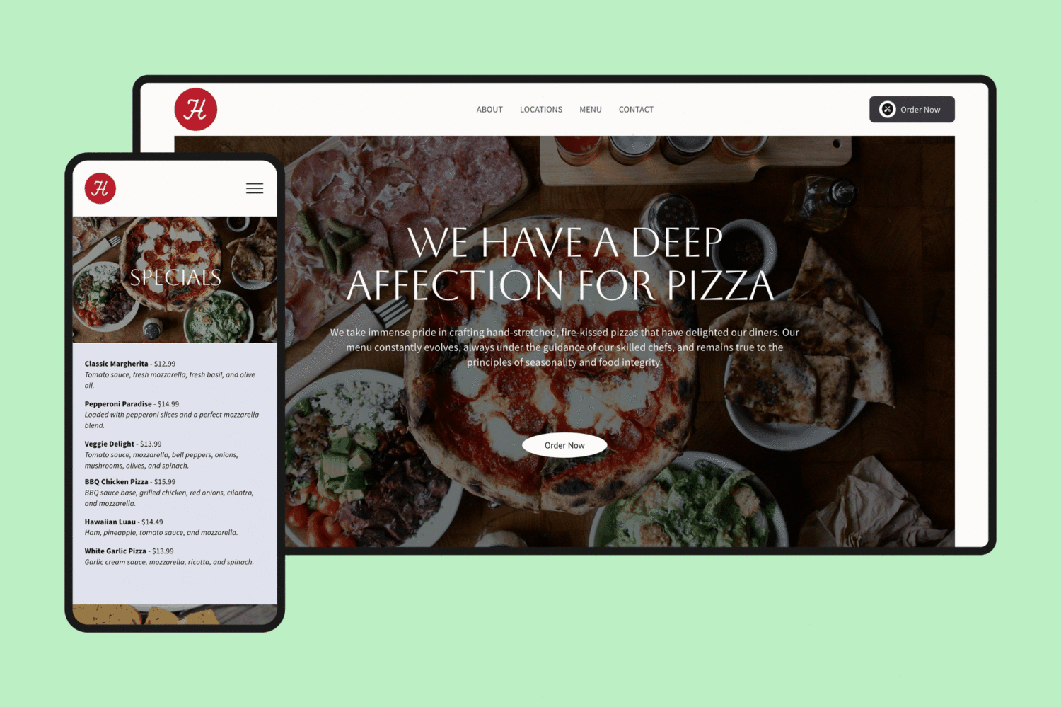 Chownow Restaurant Website Template