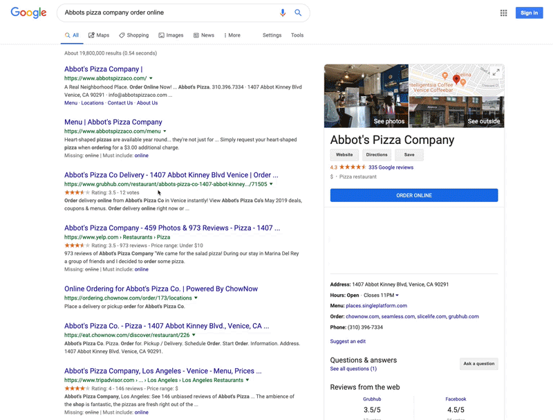 Restaurant Search Engine Optimization