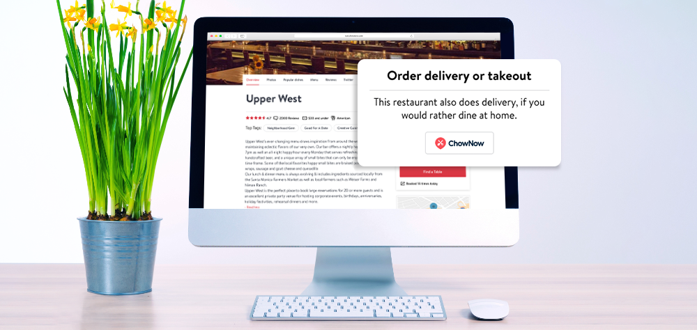 An example of OpenTable integrated ordering.