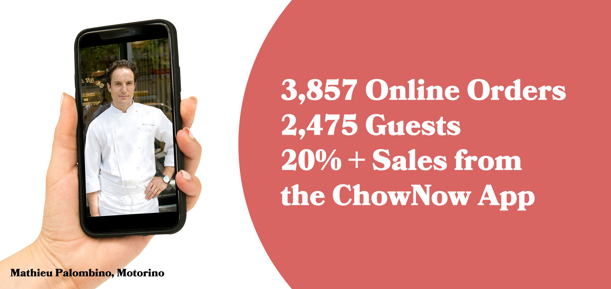Motorino has served 3,857 online orders to 2,475 guests. They’ve also received a boost in new customers, with 20% of their sales coming through the ChowNow app. Here’s what Palombino had to say about his experiences.