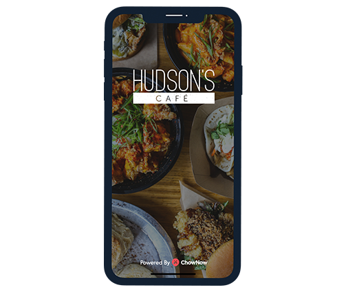 Phone screen showing Hudson's Cafe app