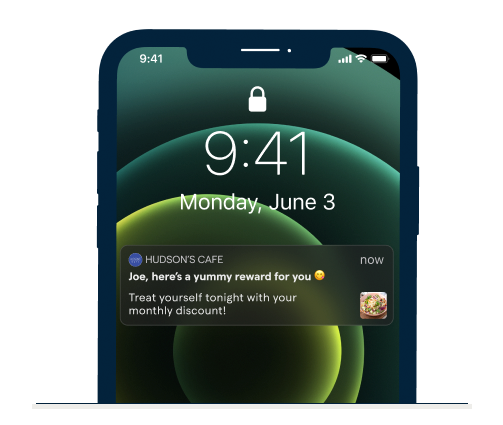 Phone screen with notification from app