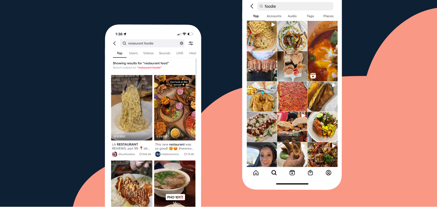 The Discover pages of Instagram and TikTok can help busy restaurateurs research trending content.